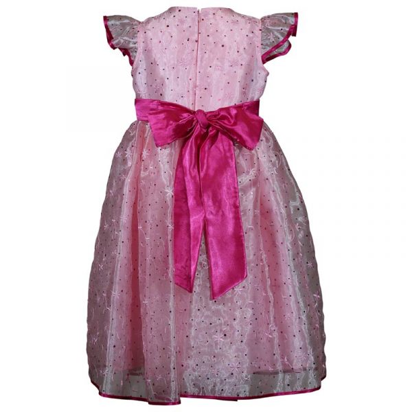 Girls Pink Sparkle princess Birthday Dress Back