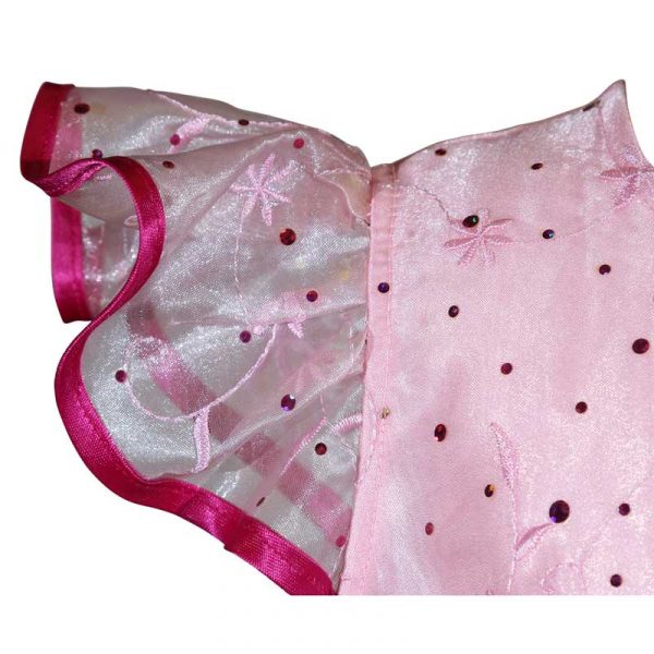 Girls Pink Sparkle Princess Birthday Dress Sleeve