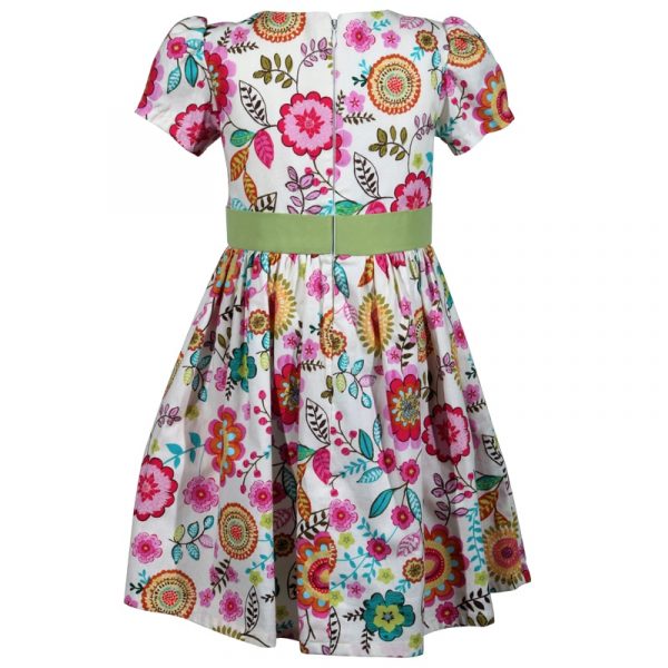 multi colored floral cotton victoria little girls dress a