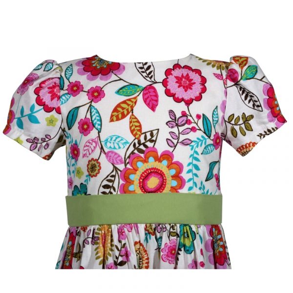 multi colored floral cotton victoria little girls dress b