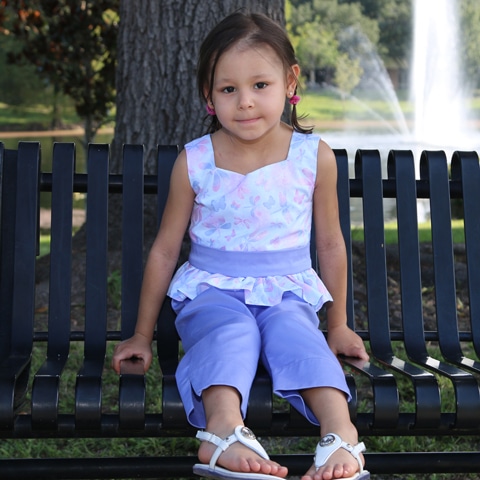 treasure box kids purple capri set